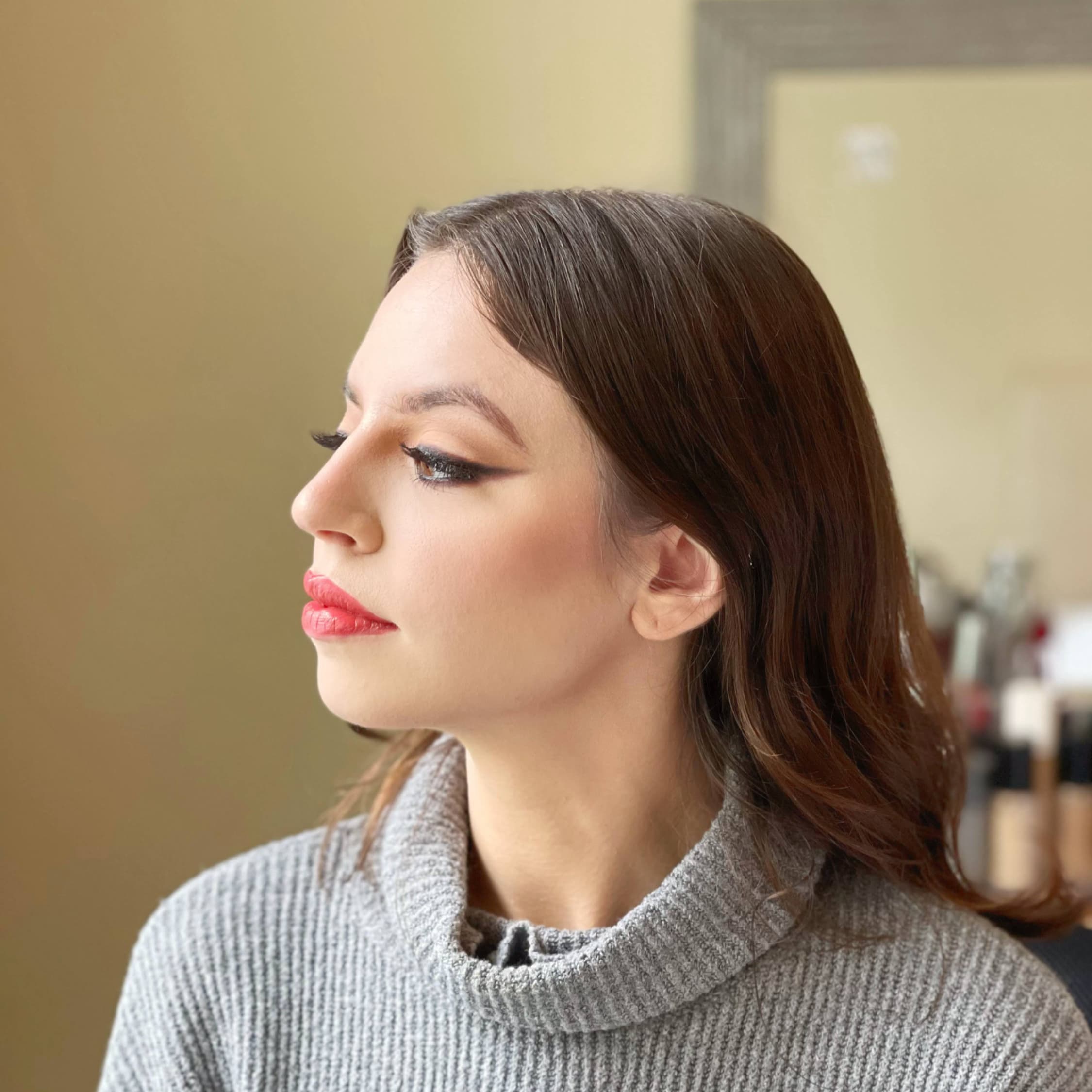Wedding makeup application