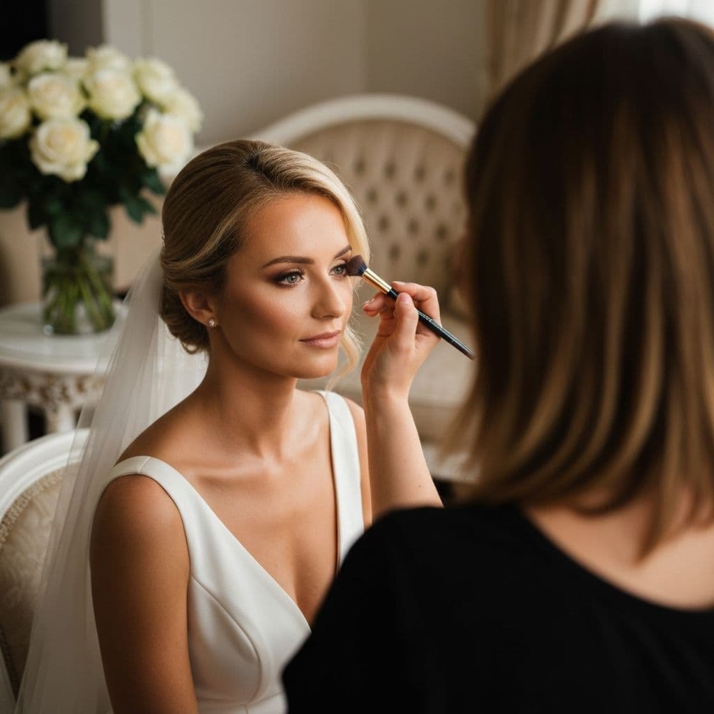 Wedding makeup application
