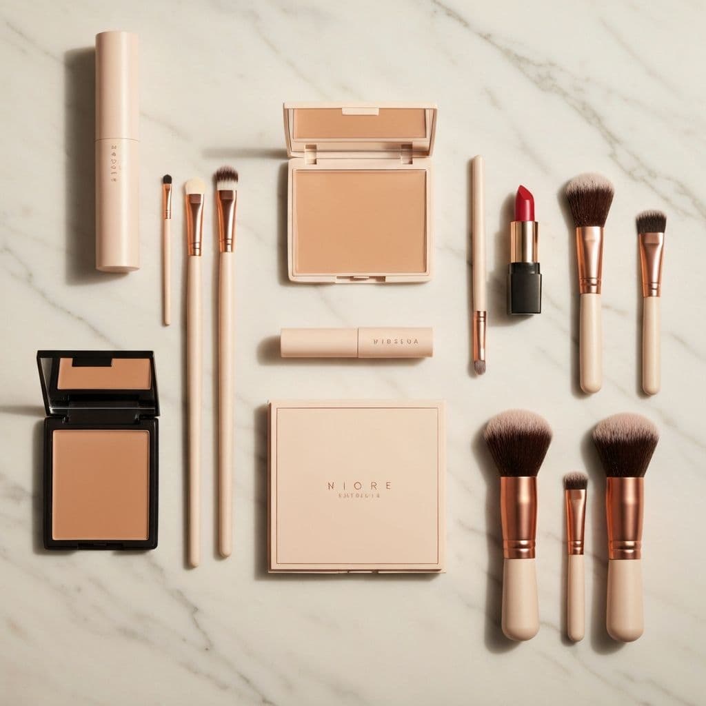 Professional makeup artist workspace and tools, Austin TX